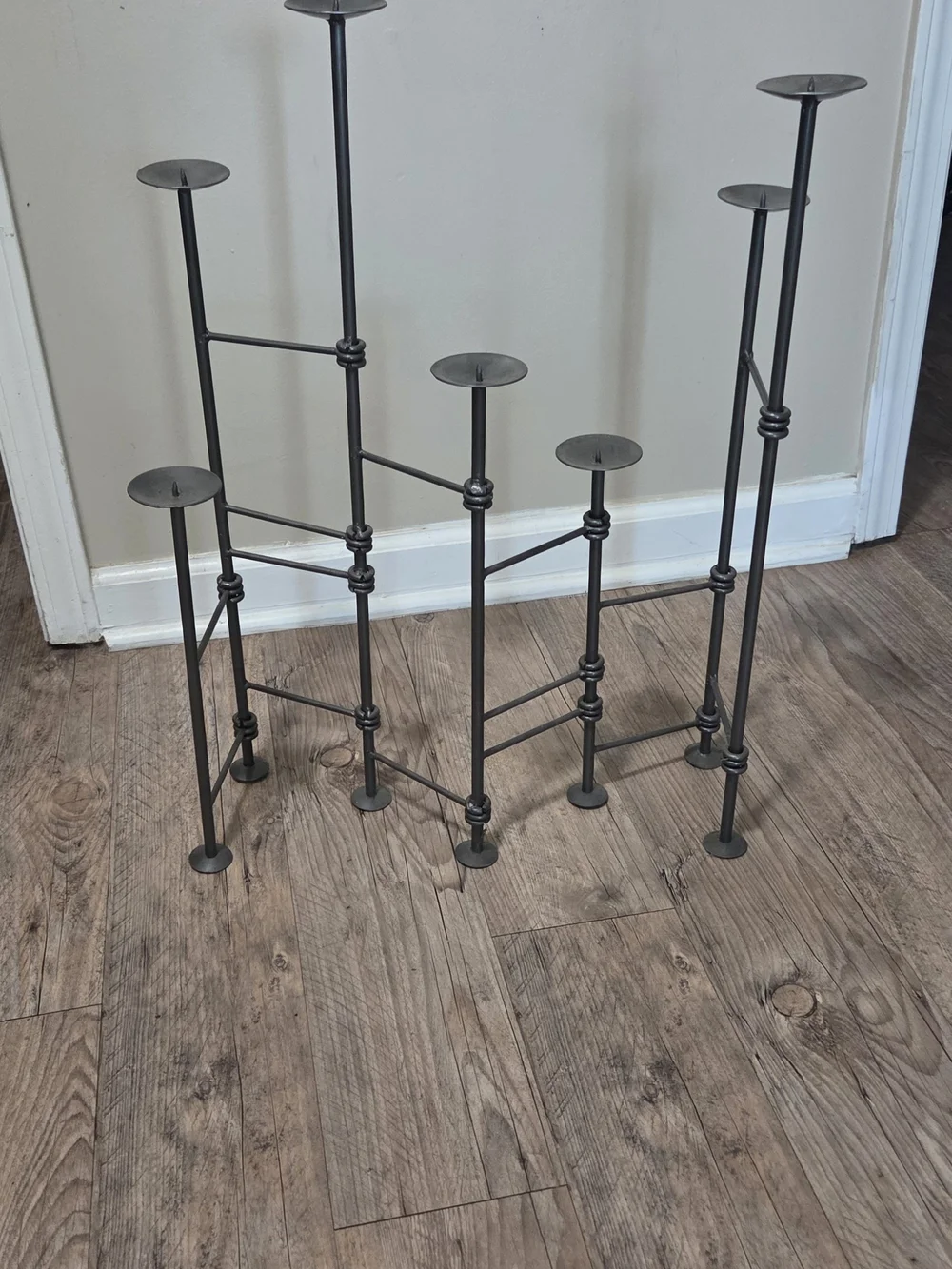 Vintage Black Multi-Arm Metal Candle Holder